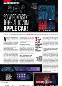 Titelbild der Ausgabe 24/2022 von SO WIRD (FAST) JEDES AUTO ZUM APPLE CAR!. Zeitschriften als Abo oder epaper bei United Kiosk online kaufen.