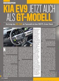 Titelbild der Ausgabe 19/2025 von KIA EV9 JETZT AUCH ALS GT-MODELL. Zeitschriften als Abo oder epaper bei United Kiosk online kaufen.