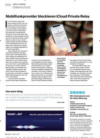 Titelbild der Ausgabe 3/2022 von Mobilfunkprovider blockieren iCloud Private Relay. Zeitschriften als Abo oder epaper bei United Kiosk online kaufen.