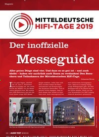 Titelbild der Ausgabe 8/2019 von MITTELDEUTSCHE HIFI-TAGE 2019: Der inoff zielle: Messeguide. Zeitschriften als Abo oder epaper bei United Kiosk online kaufen.