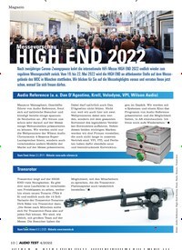 Titelbild der Ausgabe 4/2022 von HIGH END 2022. Zeitschriften als Abo oder epaper bei United Kiosk online kaufen.