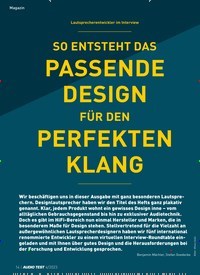 Titelbild der Ausgabe 4/2023 von SO ENTSTEHT DAS PASSENDE DESIGN FÜR DEN PERFEKTEN KLANG. Zeitschriften als Abo oder epaper bei United Kiosk online kaufen.