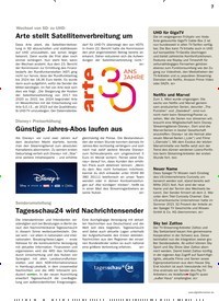 Titelbild der Ausgabe 3/2022 von Arte stellt Satellitenverbreitung um. Zeitschriften als Abo oder epaper bei United Kiosk online kaufen.