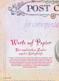 Titelbild der Ausgabe 3/2022 von Der ungebrochene Zauber unserer Liebesbriefe. Zeitschriften als Abo oder epaper bei United Kiosk online kaufen.