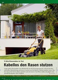 Titelbild der Ausgabe 1/2019 von 9 Akku-Rasenmäher Im Test : Kabellos den Rasen stutzen. Zeitschriften als Abo oder epaper bei United Kiosk online kaufen.