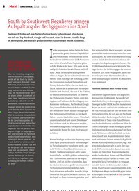 Titelbild der Ausgabe 13/2019 von South by Southwest: Regulierer bringen Aufspaltung der Techgiganten ins Spiel. Zeitschriften als Abo oder epaper bei United Kiosk online kaufen.