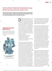 Titelbild der Ausgabe 13/2019 von Deutschland-Index der Digitalisierung: Berlin hat deutlich die Nase vorn. Zeitschriften als Abo oder epaper bei United Kiosk online kaufen.