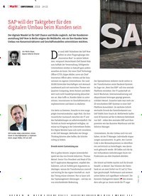 Titelbild der Ausgabe 15/2019 von SAP will der Taktgeber für den digitalen Umbau beim Kunden sein. Zeitschriften als Abo oder epaper bei United Kiosk online kaufen.