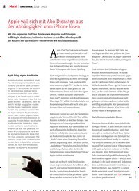 Titelbild der Ausgabe 15/2019 von Apple will sich mit Abo-Diensten aus der Abhängigkeit vom iPhone lösen. Zeitschriften als Abo oder epaper bei United Kiosk online kaufen.