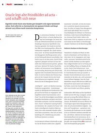 Titelbild der Ausgabe 42/2019 von Oracle legt alte Feindbilder ad acta – und schafft sich neue. Zeitschriften als Abo oder epaper bei United Kiosk online kaufen.