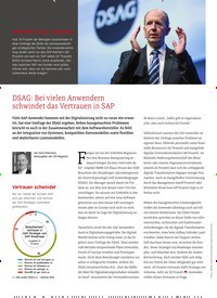 Titelbild der Ausgabe 42/2019 von DSAG: Bei vielen Anwendern schwindet das Vertrauen in SAP. Zeitschriften als Abo oder epaper bei United Kiosk online kaufen.