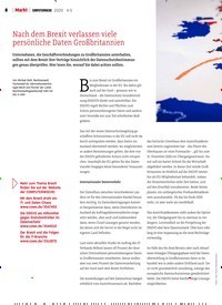 Titelbild der Ausgabe 5/2020 von Nach dem Brexit verlassen viele persönliche Daten Großbritannien. Zeitschriften als Abo oder epaper bei United Kiosk online kaufen.