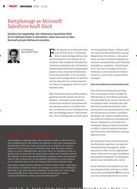 Titelbild der Ausgabe 53/2020 von Kampfansage an Microsoft: Salesforce kauft Slack. Zeitschriften als Abo oder epaper bei United Kiosk online kaufen.