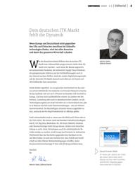 Titelbild der Ausgabe 4/2022 von Dem deutschen ITK-Markt fehlt die Dynamik. Zeitschriften als Abo oder epaper bei United Kiosk online kaufen.