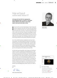 Titelbild der Ausgabe 18/2022 von Folgt auf Gaia-X schon bald Tellus-Y?. Zeitschriften als Abo oder epaper bei United Kiosk online kaufen.