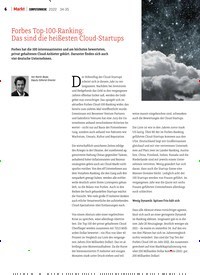 Titelbild der Ausgabe 34/2022 von Forbes Top-100-Ranking: Das sind die heißesten Cloud-Startups. Zeitschriften als Abo oder epaper bei United Kiosk online kaufen.