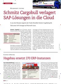 Titelbild der Ausgabe 4/2020 von Microsoft Azure: Schmitz Cargobull verlagert SAP-Lösungen in die Cloud. Zeitschriften als Abo oder epaper bei United Kiosk online kaufen.