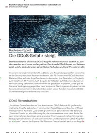 Titelbild der Ausgabe 2/2022 von Die DDoS-Gefahr steigt. Zeitschriften als Abo oder epaper bei United Kiosk online kaufen.