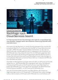 Titelbild der Ausgabe 5/2022 von Nachfrage nach Cloud-Services boomt. Zeitschriften als Abo oder epaper bei United Kiosk online kaufen.