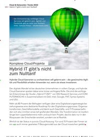 Titelbild der Ausgabe 5/2022 von Hybrid IT gibt’s nicht zum Nulltarif. Zeitschriften als Abo oder epaper bei United Kiosk online kaufen.