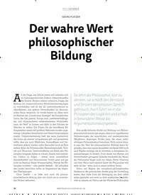 Titelbild der Ausgabe 2/2018 von GEORG PLATZER: Der wahre Wert philosophischer Bildung. Zeitschriften als Abo oder epaper bei United Kiosk online kaufen.