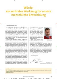 Titelbild der Ausgabe 3/2018 von Würde: ein zentrales Werkzeug für unsere menschliche Entwicklung. Zeitschriften als Abo oder epaper bei United Kiosk online kaufen.