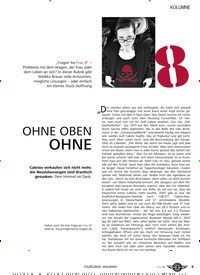 Titelbild der Ausgabe 11/2018 von KOLUMNE: 8: OHNE OBEN OHNE. Zeitschriften als Abo oder epaper bei United Kiosk online kaufen.