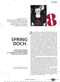 Titelbild der Ausgabe 12/2018 von KOLUMNE: SPRING DOCH.. Zeitschriften als Abo oder epaper bei United Kiosk online kaufen.