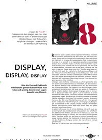Titelbild der Ausgabe 13/2018 von KOLUMNE: DISPLAY, DISPLAY, DISPLAY. Zeitschriften als Abo oder epaper bei United Kiosk online kaufen.