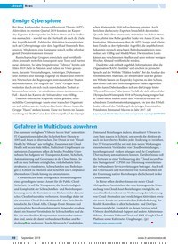 Titelbild der Ausgabe 9/2019 von Emsige Cyberspione. Zeitschriften als Abo oder epaper bei United Kiosk online kaufen.