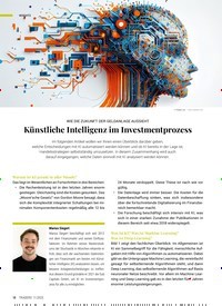 Titelbild der Ausgabe 11/2023 von Künstliche Intelligenz im Investmentprozess. Zeitschriften als Abo oder epaper bei United Kiosk online kaufen.