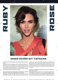 Titelbild der Ausgabe 70/2018 von RUBY ROSE: IMMER SCHÖN MIT TIEFGANG.. Zeitschriften als Abo oder epaper bei United Kiosk online kaufen.