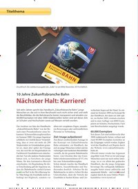 Titelbild der Ausgabe 6/2019 von 10 Jahre Zukunftsbranche Bahn: Nächster Halt: Karriere!. Zeitschriften als Abo oder epaper bei United Kiosk online kaufen.