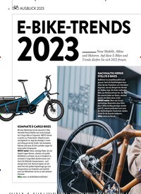 Titelbild der Ausgabe 1/2023 von E-BIKE-TRENDS 2023. Zeitschriften als Abo oder epaper bei United Kiosk online kaufen.