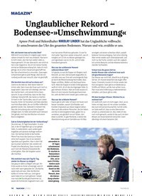 Titelbild der Ausgabe 120/2022 von Unglaublicher Rekord – Bodensee-»Umschwimmung«. Zeitschriften als Abo oder epaper bei United Kiosk online kaufen.