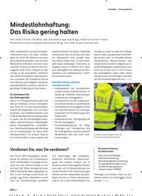 Titelbild der Ausgabe 1/2022 von Mindestlohnhaftung: Das Risiko gering halten. Zeitschriften als Abo oder epaper bei United Kiosk online kaufen.