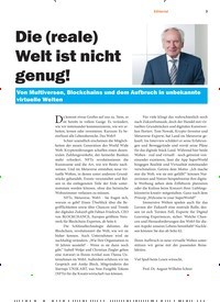 Titelbild der Ausgabe 2/2022 von Die (reale) Welt ist nicht genug!. Zeitschriften als Abo oder epaper bei United Kiosk online kaufen.
