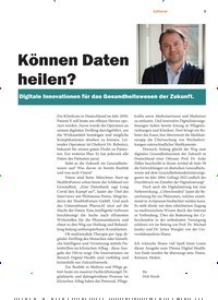 Titelbild der Ausgabe 3/2022 von Können Daten heilen?. Zeitschriften als Abo oder epaper bei United Kiosk online kaufen.