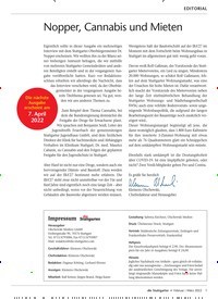 Titelbild der Ausgabe 1/2022 von Nopper, Cannabis und Mieten. Zeitschriften als Abo oder epaper bei United Kiosk online kaufen.