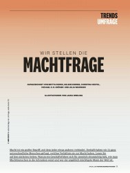 Titelbild der Ausgabe 1/2017 von UMFRAGE: WIR STELLEN DIE: MACHTFRAGE. Zeitschriften als Abo oder epaper bei United Kiosk online kaufen.