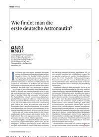 Titelbild der Ausgabe 1/2018 von UMFRAGE: Wie findet man die erste deutsche Astronautin?. Zeitschriften als Abo oder epaper bei United Kiosk online kaufen.