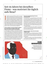 Titelbild der Ausgabe 1/2018 von Seit 29 Jahren bei derselben Firma – was motiviert Sie täglich aufs Neue?. Zeitschriften als Abo oder epaper bei United Kiosk online kaufen.