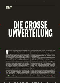 Titelbild der Ausgabe 1/2019 von ESSAY: DIE GROSSE UMVERTEILUNG. Zeitschriften als Abo oder epaper bei United Kiosk online kaufen.