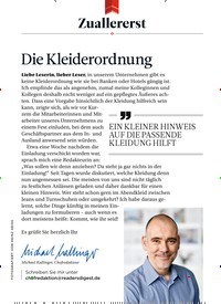 Titelbild der Ausgabe 8/2018 von Zuallererst: Die Kleiderordnung. Zeitschriften als Abo oder epaper bei United Kiosk online kaufen.