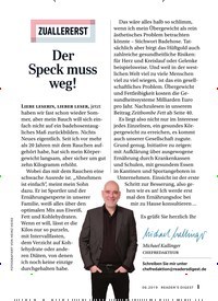 Titelbild der Ausgabe 6/2019 von ZUALLERERST: Der Speck muss weg!. Zeitschriften als Abo oder epaper bei United Kiosk online kaufen.