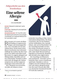 Titelbild der Ausgabe 7/2019 von Eine seltene Allergie. Zeitschriften als Abo oder epaper bei United Kiosk online kaufen.