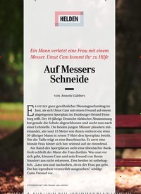 Titelbild der Ausgabe 11/2019 von HELDEN: Auf Messers Schneide. Zeitschriften als Abo oder epaper bei United Kiosk online kaufen.