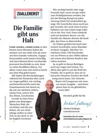 Titelbild der Ausgabe 1/2021 von ZUALLERERST: Die Familie gibt uns Halt. Zeitschriften als Abo oder epaper bei United Kiosk online kaufen.