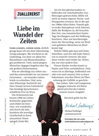 Titelbild der Ausgabe 2/2023 von Liebe im Wandel der Zeiten. Zeitschriften als Abo oder epaper bei United Kiosk online kaufen.