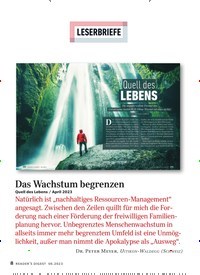 Titelbild der Ausgabe 6/2023 von Das Wachstum begrenzen. Zeitschriften als Abo oder epaper bei United Kiosk online kaufen.
